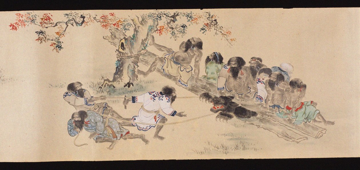 Ainu bei der Bärenjagd, 1800-1829 von Chishima