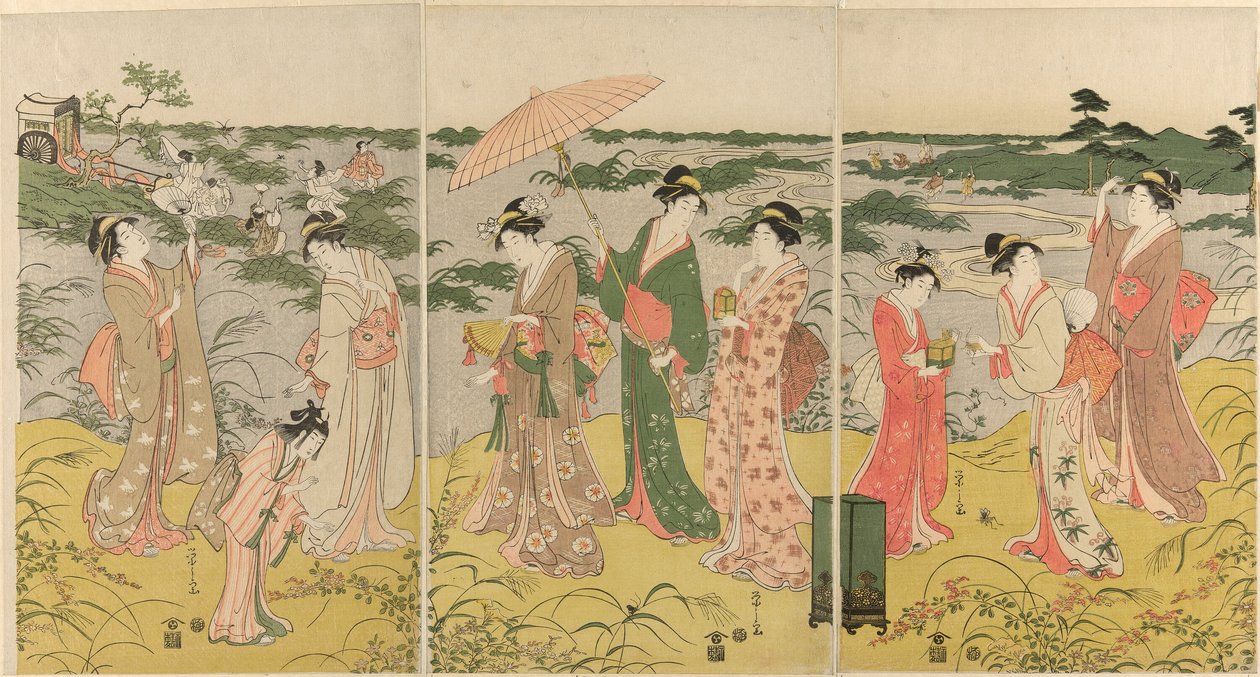 Parodie der höfischen Insektenjagd von Chobunsai Eishi