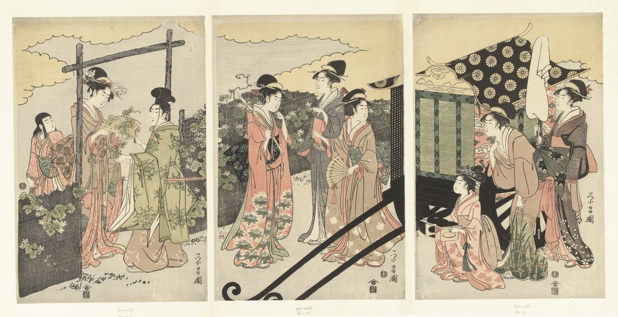 Prinz Genji und Yugao von Chokosai Eisho