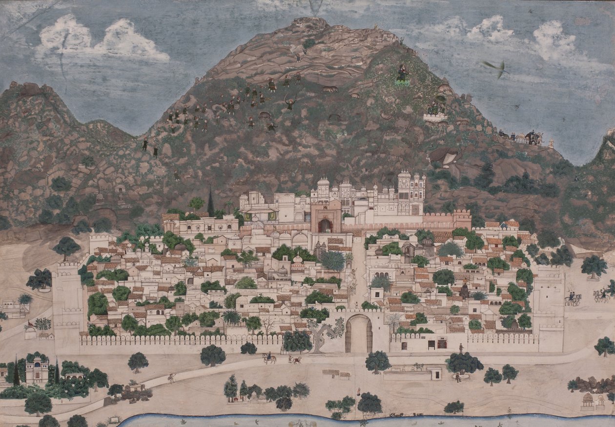 Ansicht einer befestigten Stadt, 1886 von Chotu Lal