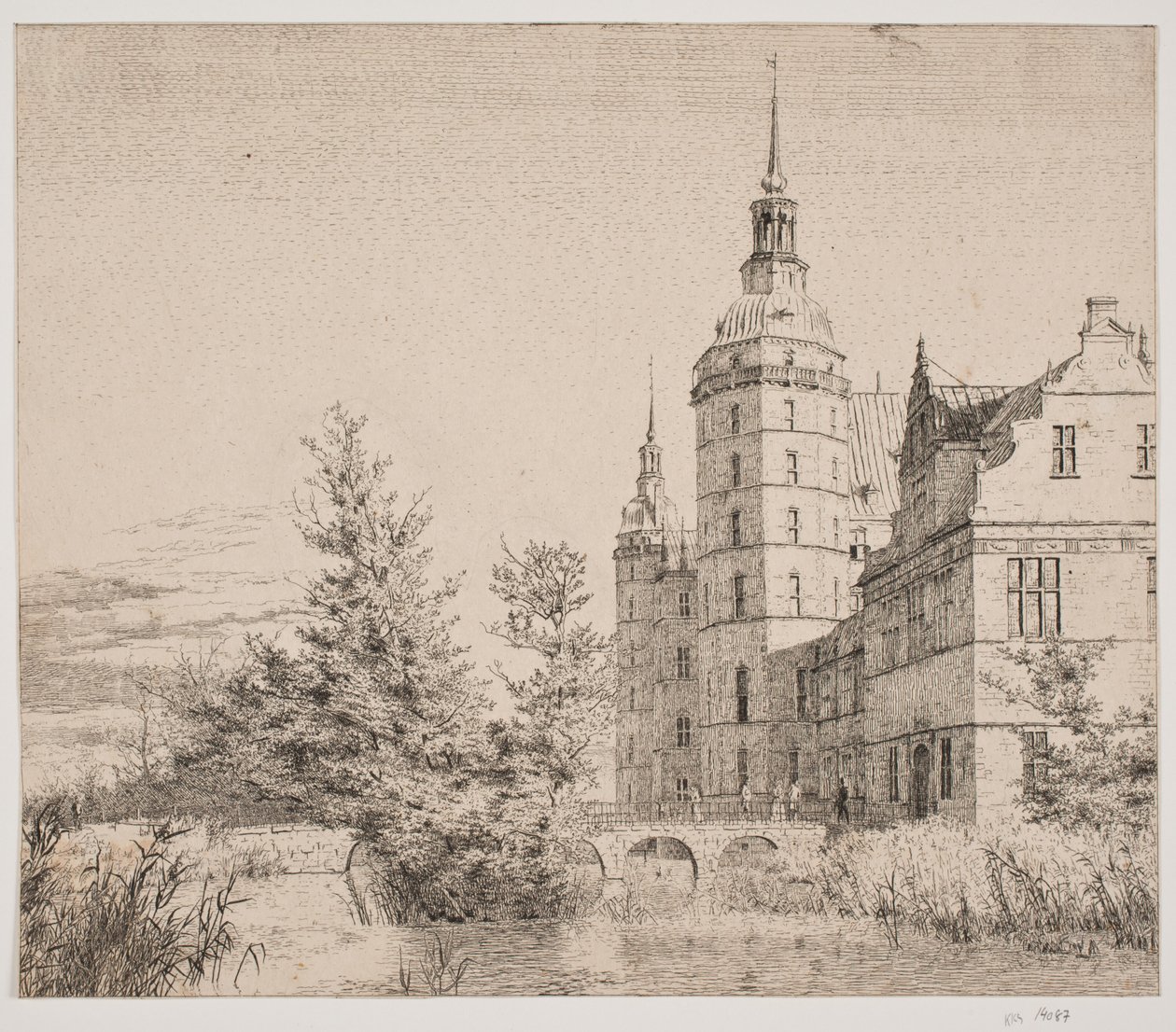 Schloss Frederiksborg. Partie bei der Münzbrücke von Christen Købke