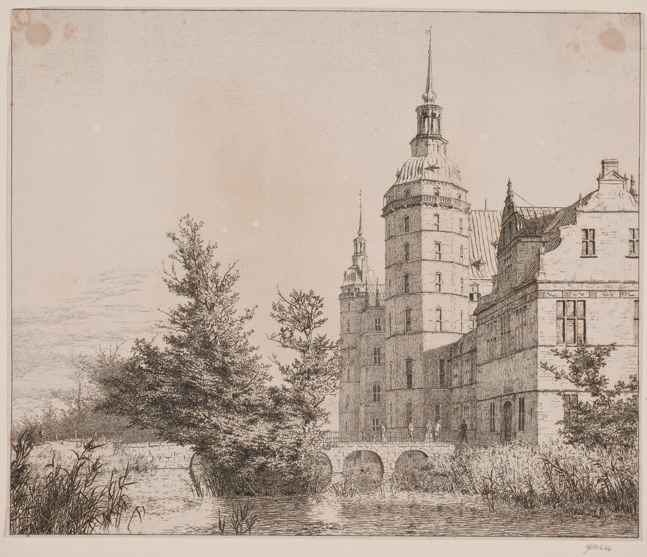 Schloss Frederiksborg. Partie bei der Münzbrücke von Christen Købke