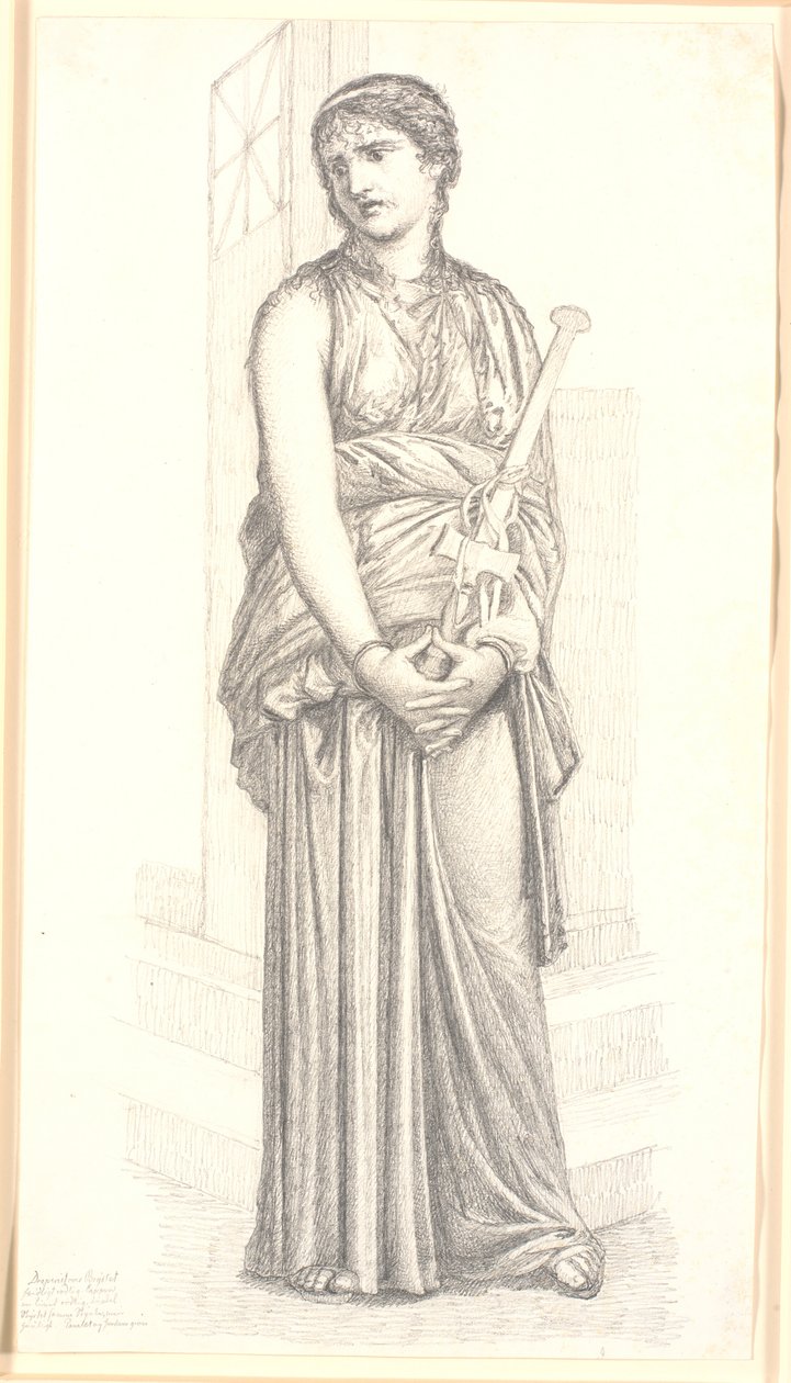 Medea mit Schwert in der Hand, ganze Figur von Christen Købke