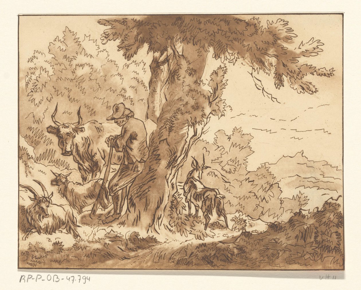 Hirte bei einem Baum von Christiaan Josi