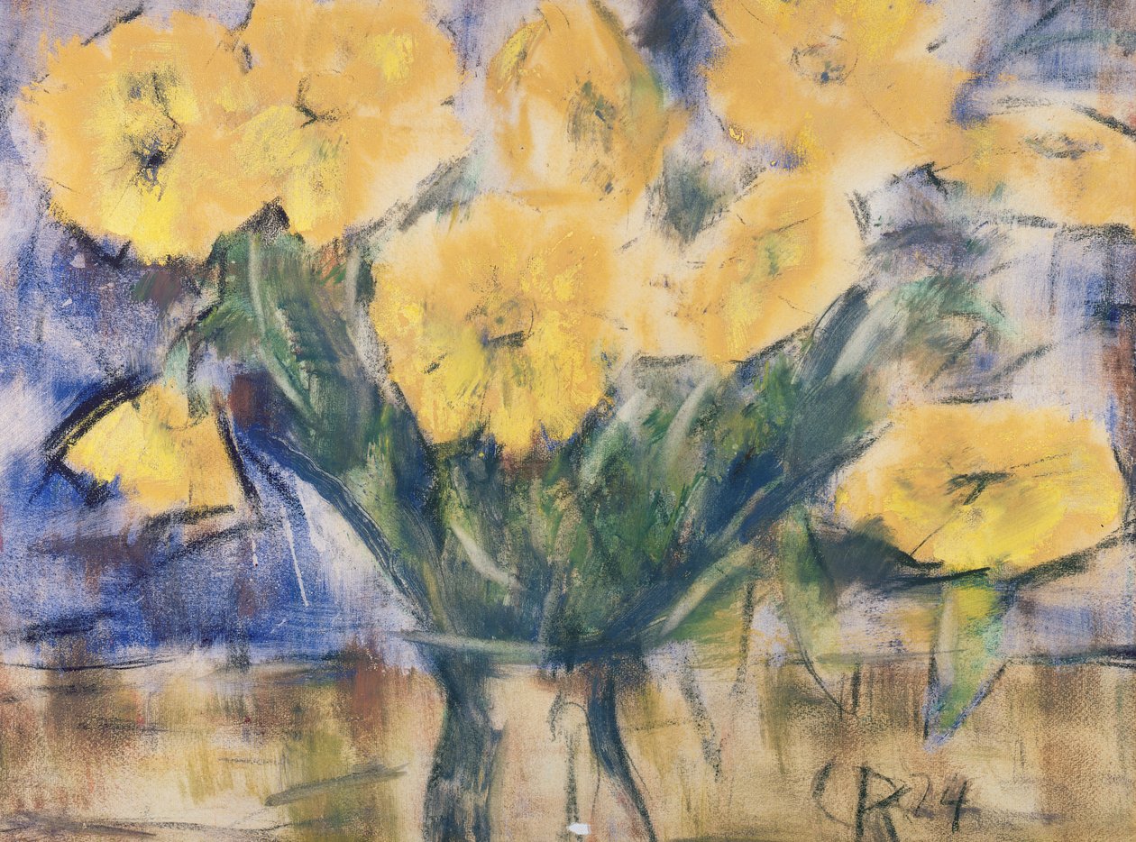 Gelbe Blumen, 1924 (Pastell auf Papier) von Christian Rohlfs