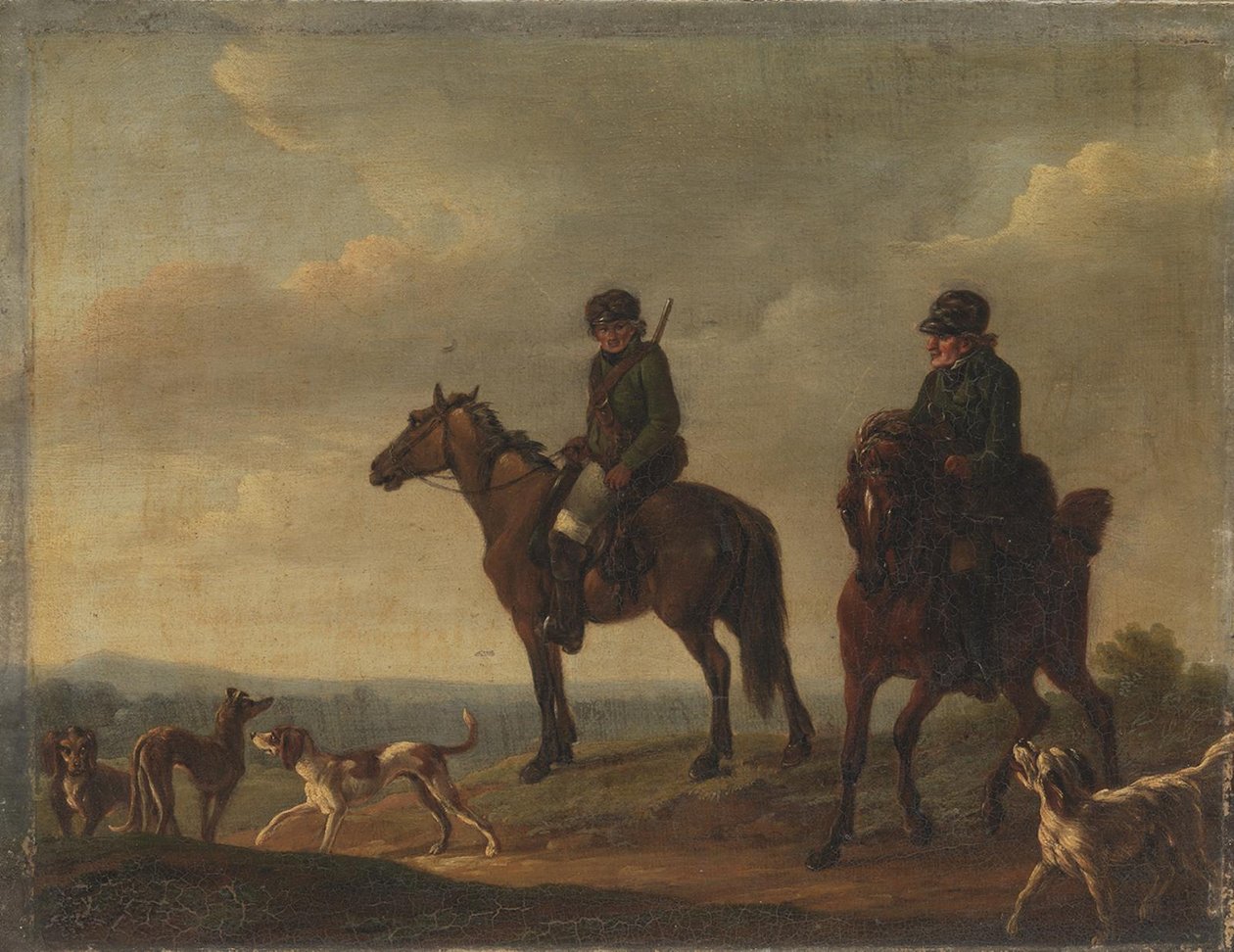 Zwei Jäger zu Pferd von Christian David Gebauer