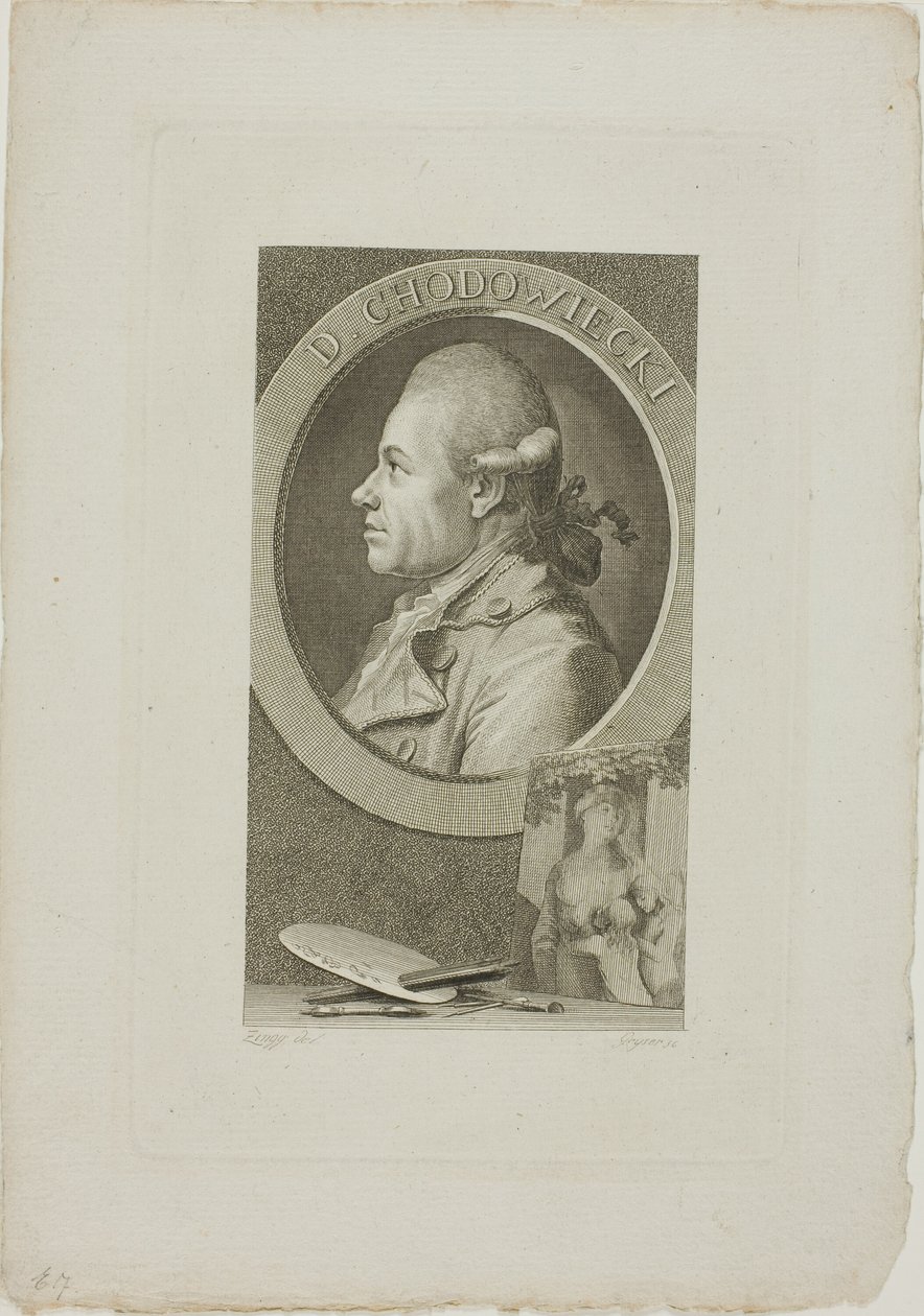 Porträt von Daniel Chodowiecki von Christian Gottlieb Geyser