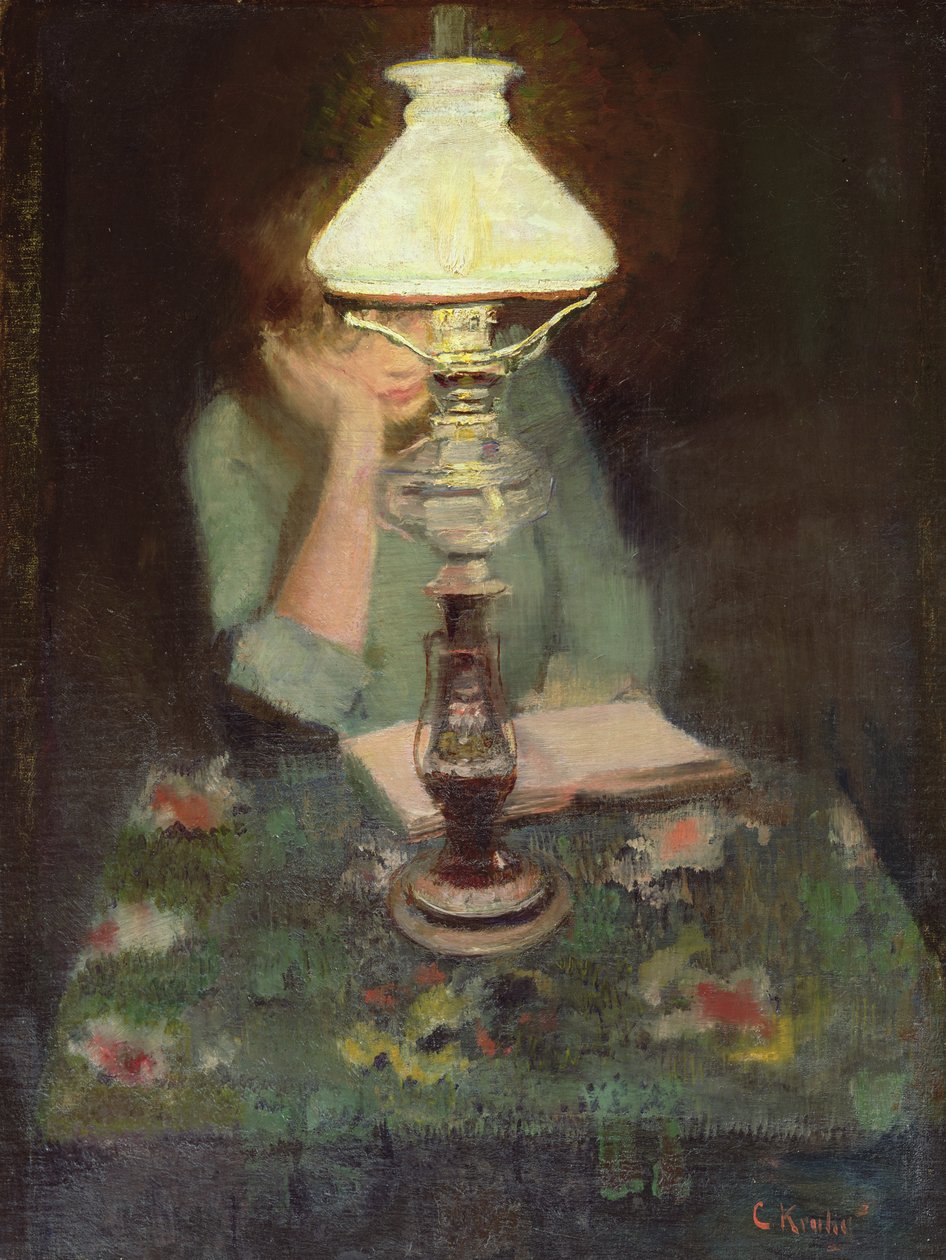 Oda mit Lampe von Christian Krohg