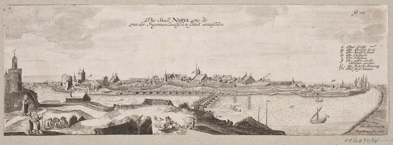 Ansicht von Narva vom Fluss aus von Christian Rothgiesser