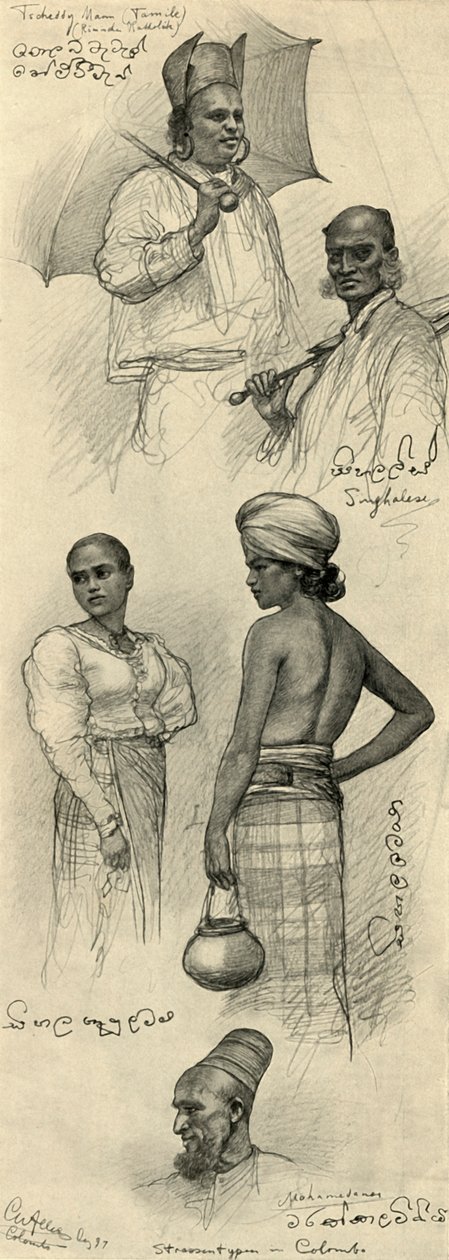 Studien von Menschen, Colombo, Ceylon von Christian Wilhelm Allers