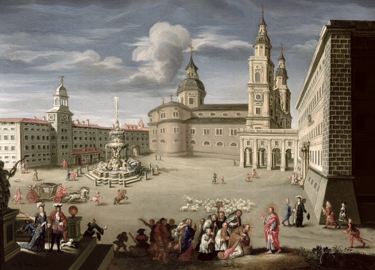Christus segnet das Volk von Salzburg von Christof Lederwasch