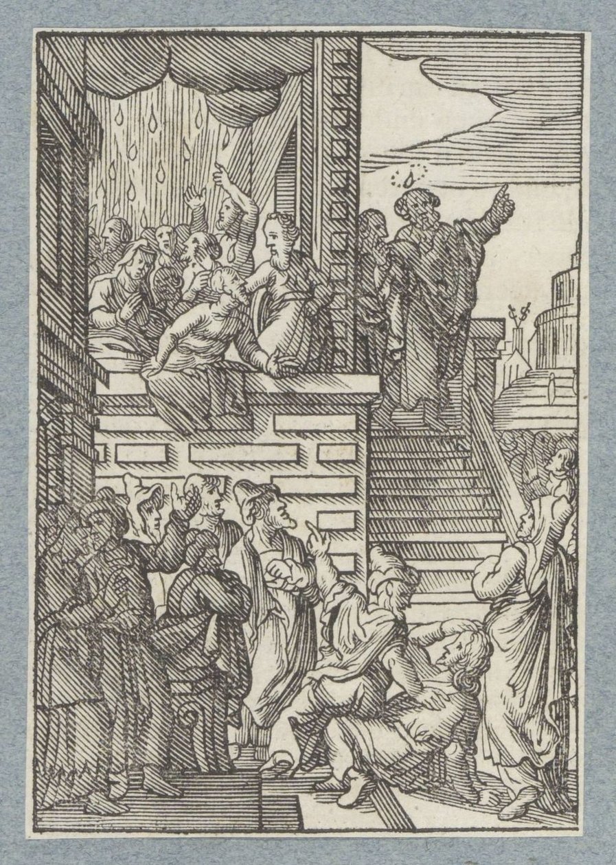 Petrus predigt in Jerusalem von Christoffel van Sichem (II)