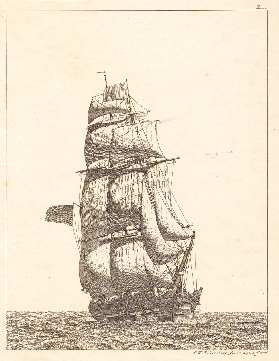 Dänisch: En nordamerikansk brig von Christoffer Wilhelm Eckersberg