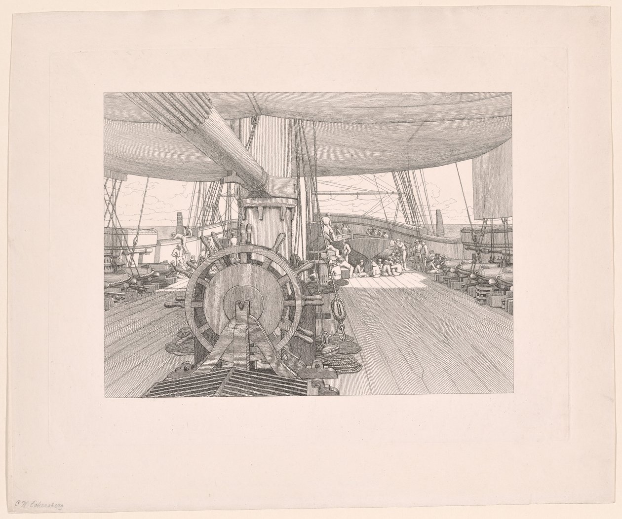 Das Deck eines Kriegsschiffs von Christoffer Wilhelm Eckersberg