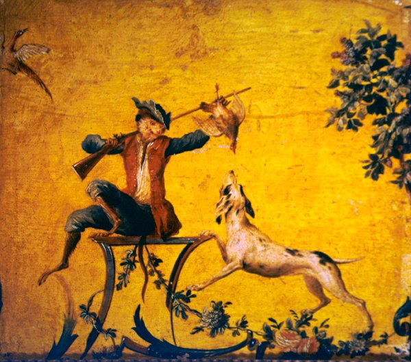 Affenjäger und Jagdhund von Christophe Huet