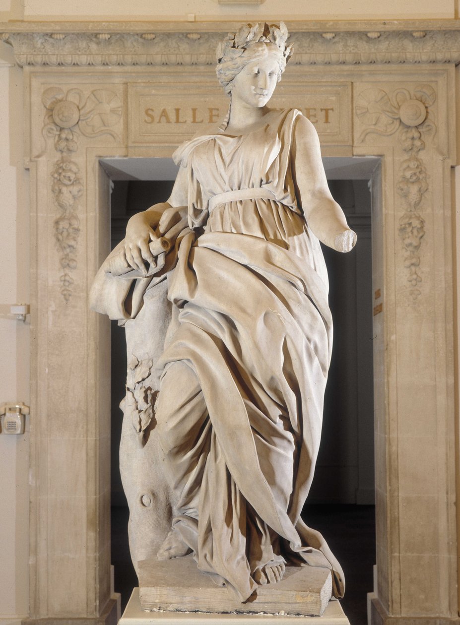 Die Muse. Steinskulptur von Christophe Veyrier