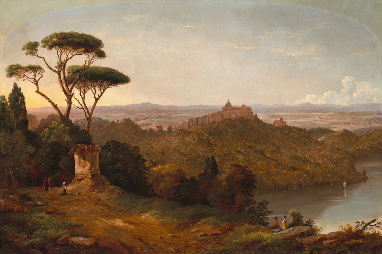 Schloss Gondolfo, Albaner See, Italien, 1852 von Christopher Pearse Cranch
