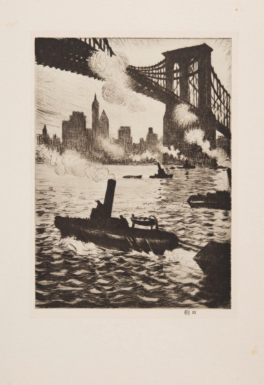 Unter der Brooklyn Bridge, veröffentlicht 1921 von Christopher Richard Wynne Nevinson