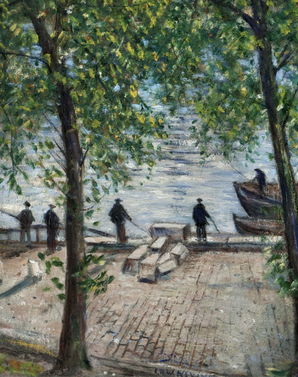 Fischer an der Seine, 1939 von Christopher Richard Wynne Nevinson