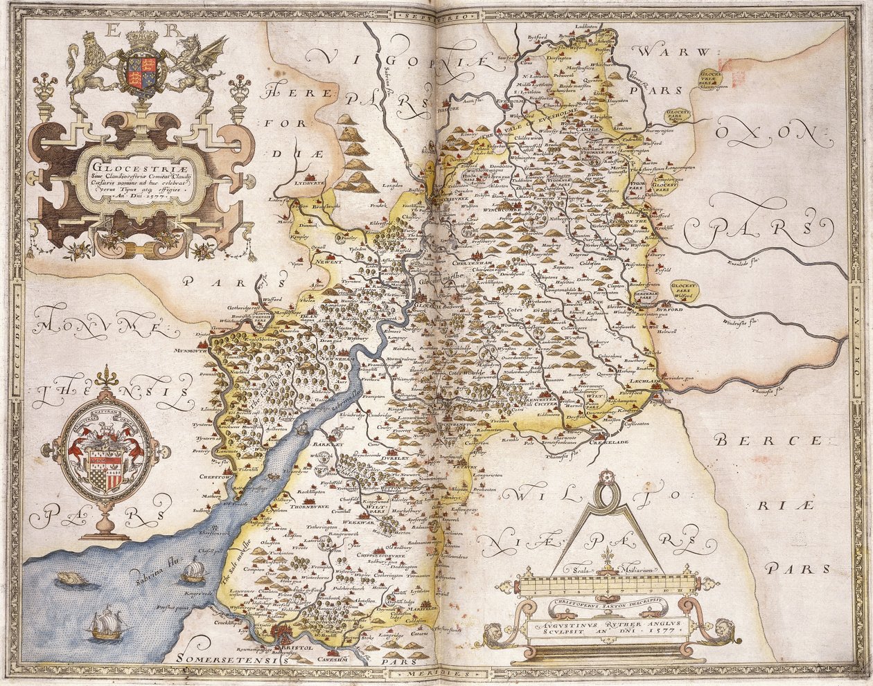 Gloucester(shire), 1579 von Christopher Saxton