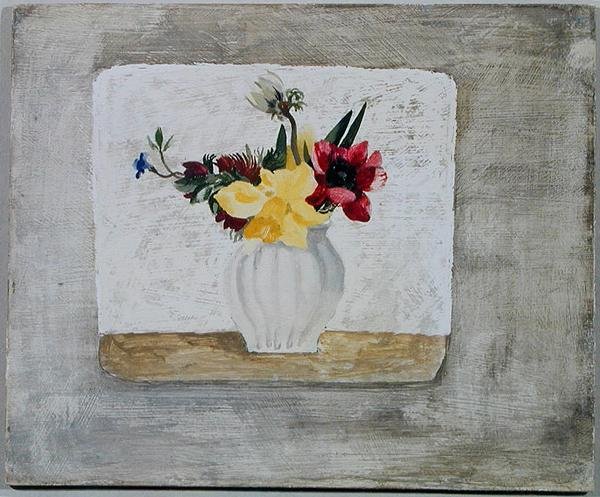 Frühlingsblumen in einem weißen Krug, ca. 1930 von Christopher Wood