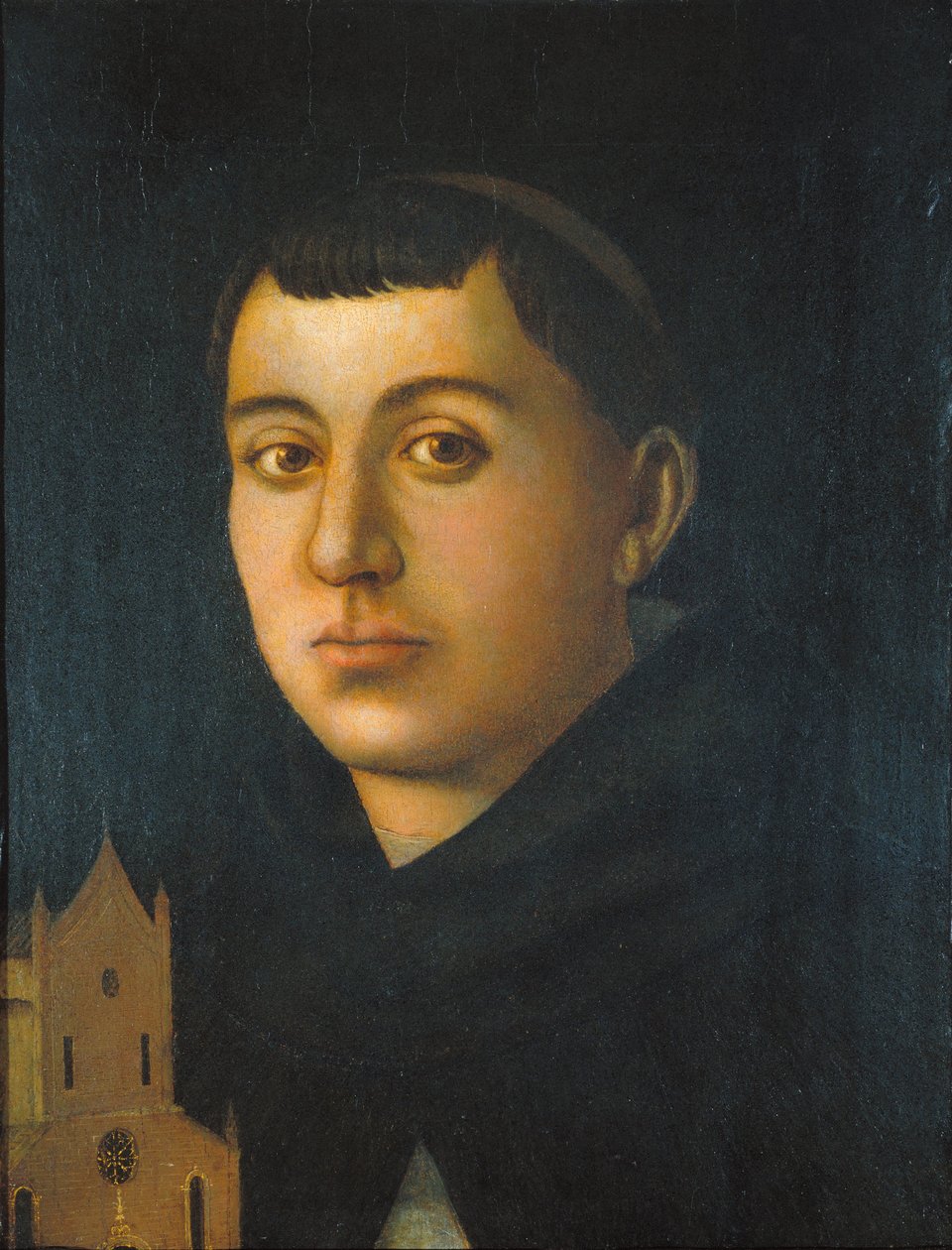 Mönch Heiliger mit einem Modell einer Kirche von Circle of Bartolomeo degli Erri