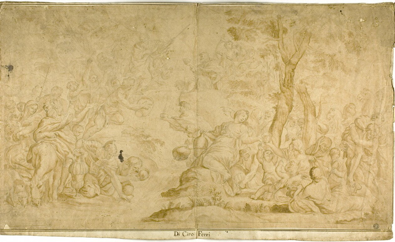 Moses schlägt auf den Felsen von Ciro Ferri