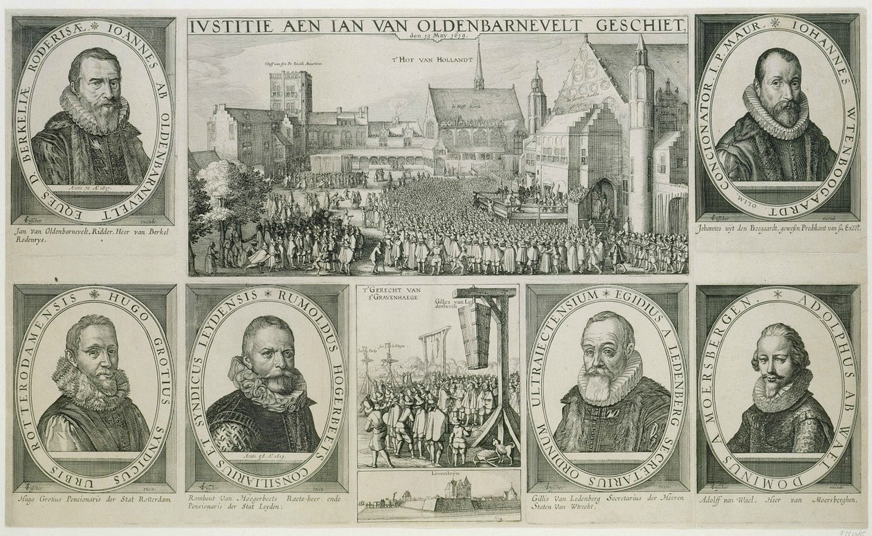 Die Enthauptung von Johan van Oldenbarnevelt, 1619 von Claes Jansz Visscher