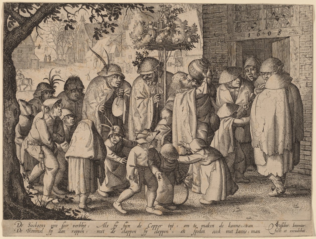 Prozession der feiernden Aussätzigen von Claes Jansz Visscher
