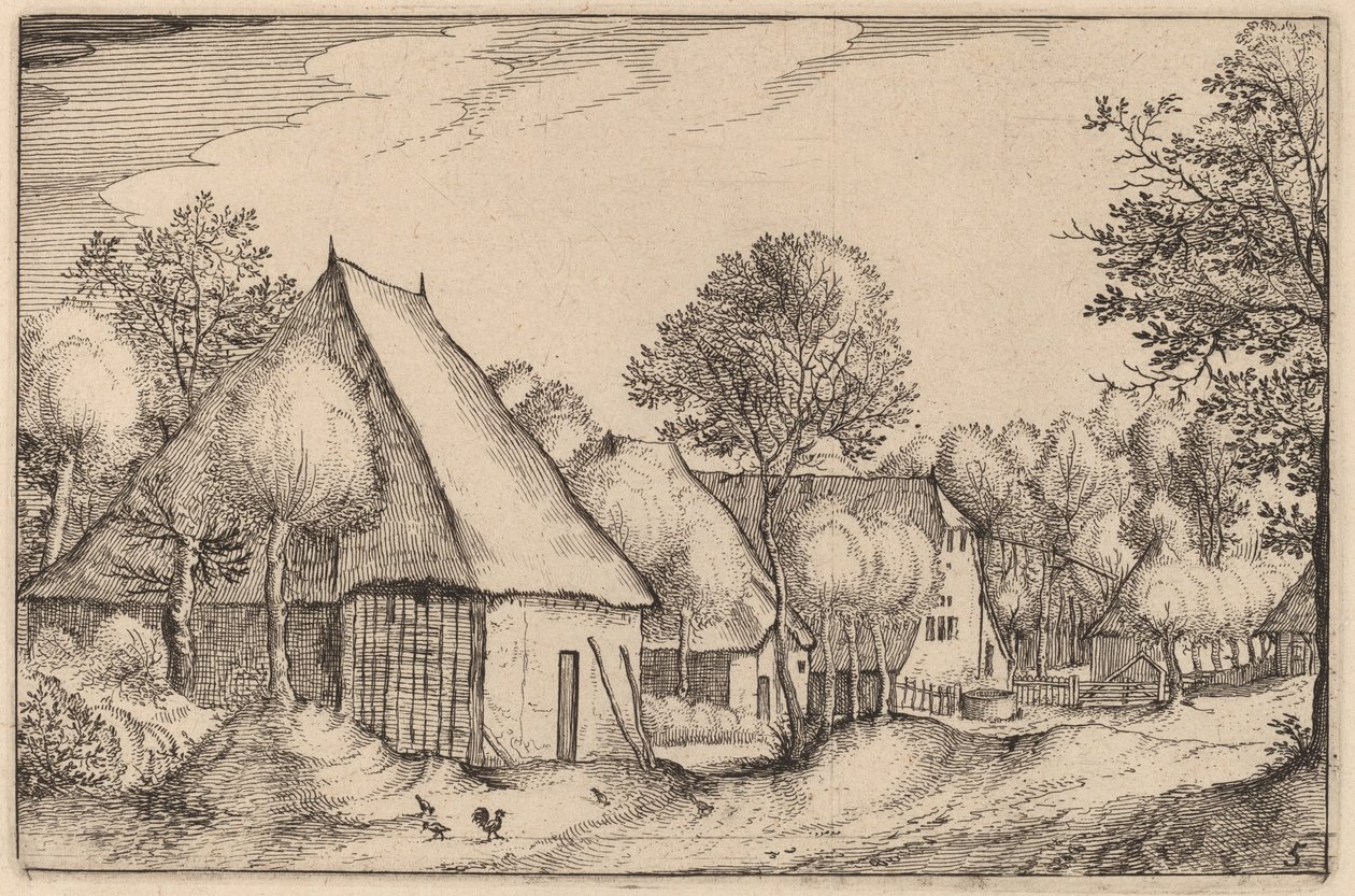 Ein Bauernhof von Claes Jansz Visscher after Johannes van Doetechum, the Elder after Lucas