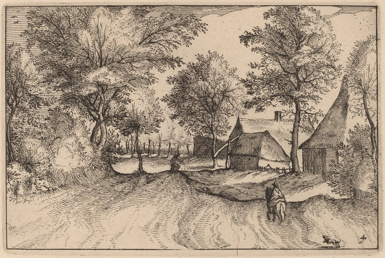 Dorfstraße von Claes Jansz Visscher after Johannes van Doetechum, the Elder after Lucas