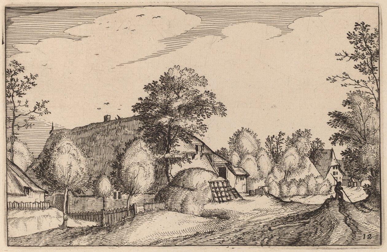 Dorfstraße von Claes Jansz Visscher after Lucas van Doetechum after Master of the Small Landscapes after Johannes