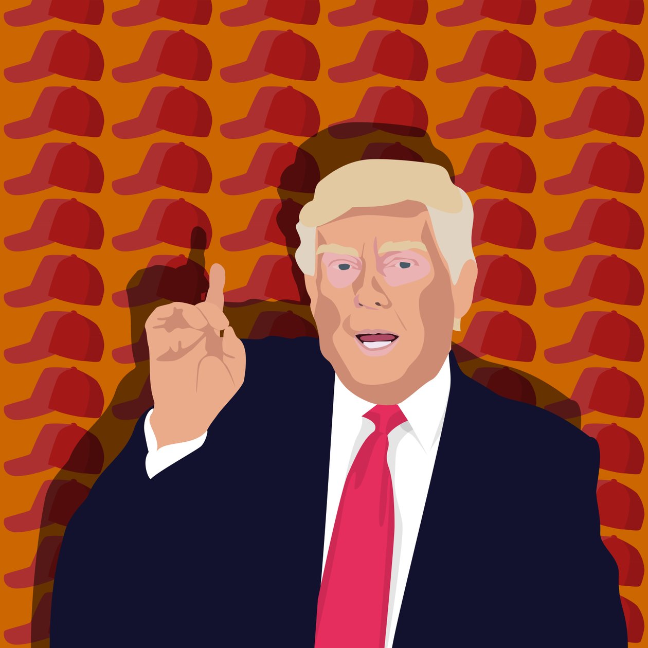Trump und die Baseballkappe von Claire Huntley