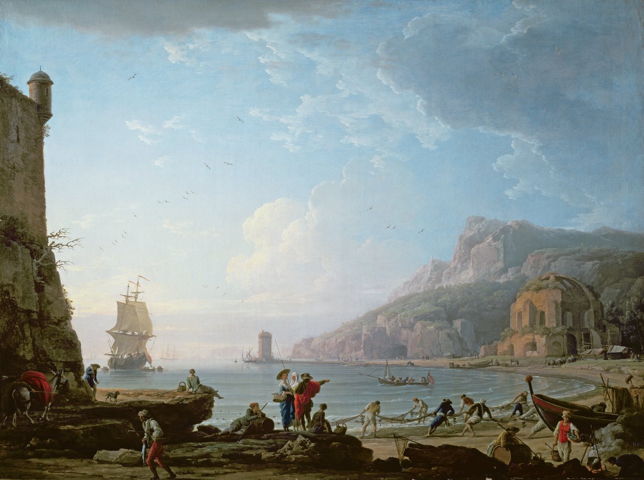 Morgenszene in einer Bucht, 1752 von Claude Joseph Vernet