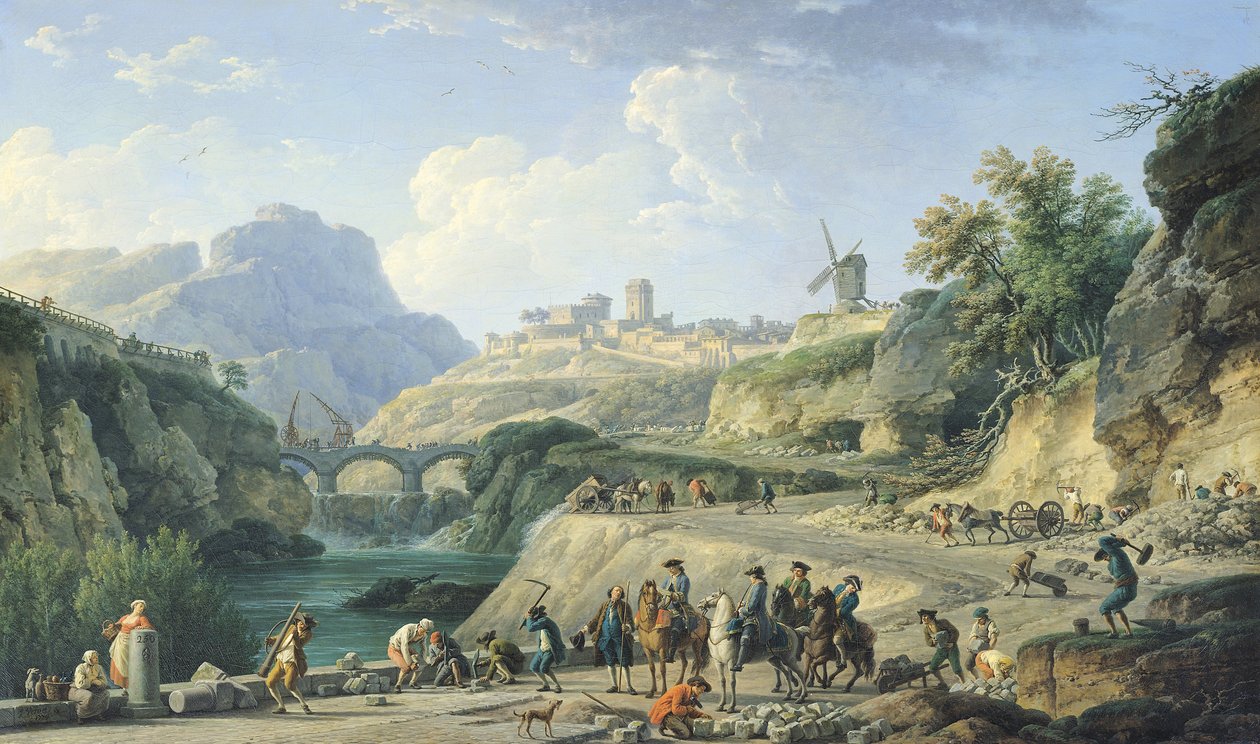 Der Bau einer Straße, 1774 von Claude Joseph Vernet