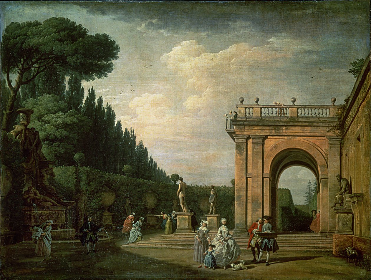 Die Gärten der Villa Ludovisi, Rom, 1749 von Claude Joseph Vernet