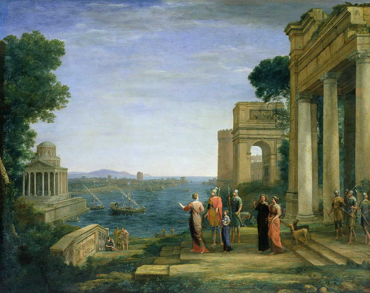 Aeneas und Dido in Karthago, 1675 von Claude Lorrain