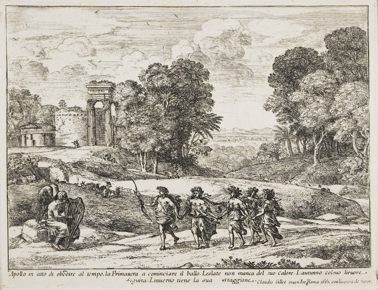 Die Zeit, Apollon und die Jahreszeiten, 1662 von Claude Lorrain