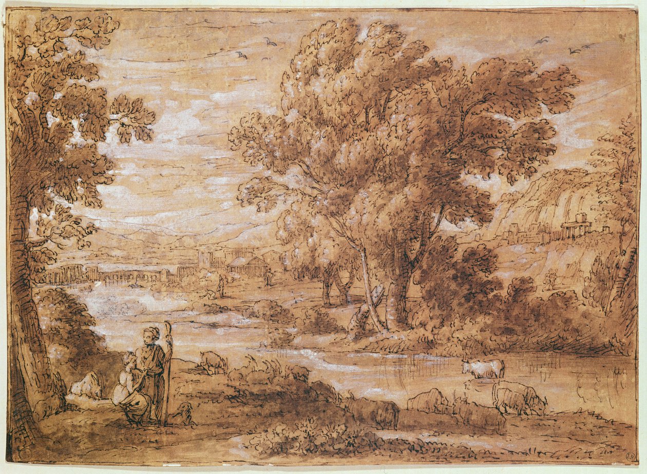 Hirte und Hirtin von Claude Lorrain