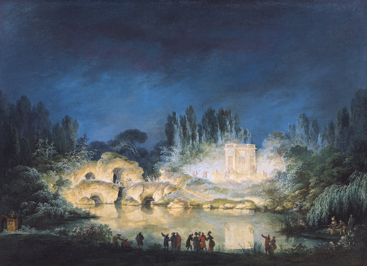 Beleuchtung des Belvedere im Petit-Trianon, 1781 von Claude Louis Chatelet