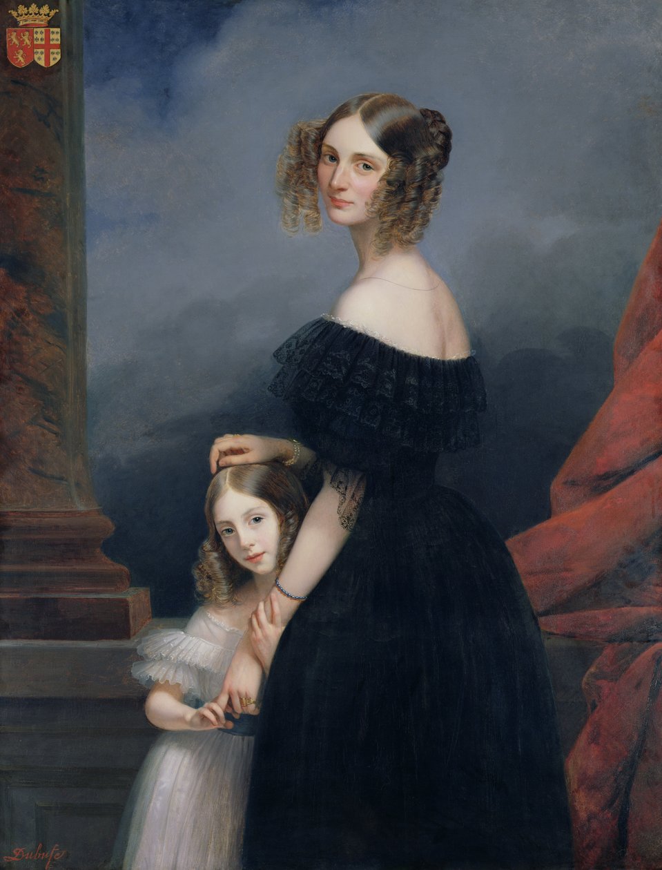 Porträt von Anne-Louise Alix de Montmorency mit ihrer Tochter, ca. 1840 von Claude Marie Dubufe