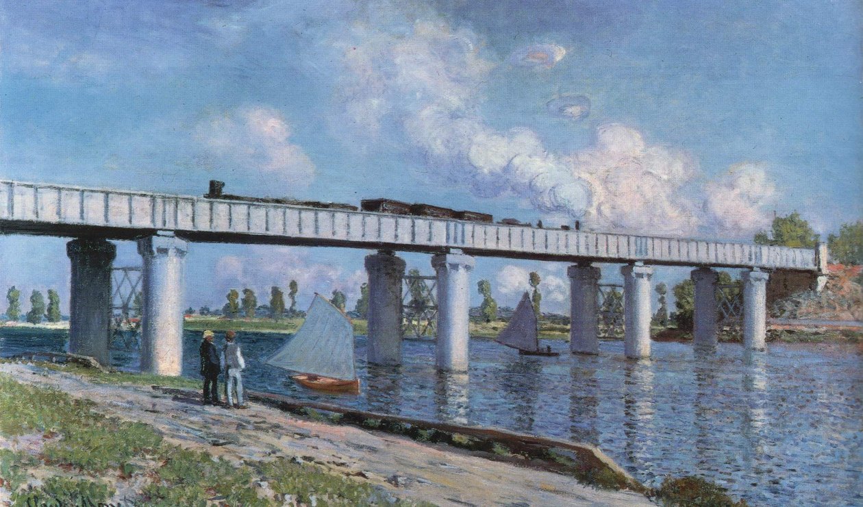 Die Eisenbahnbrücke in Argenteuil von Claude Monet
