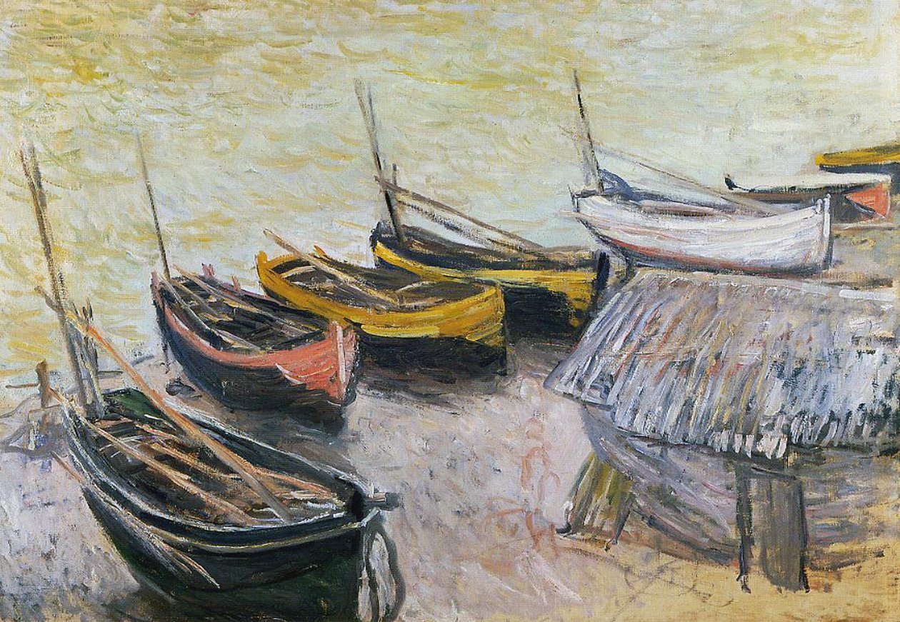 Boote am Strand, 1883 von Claude Monet