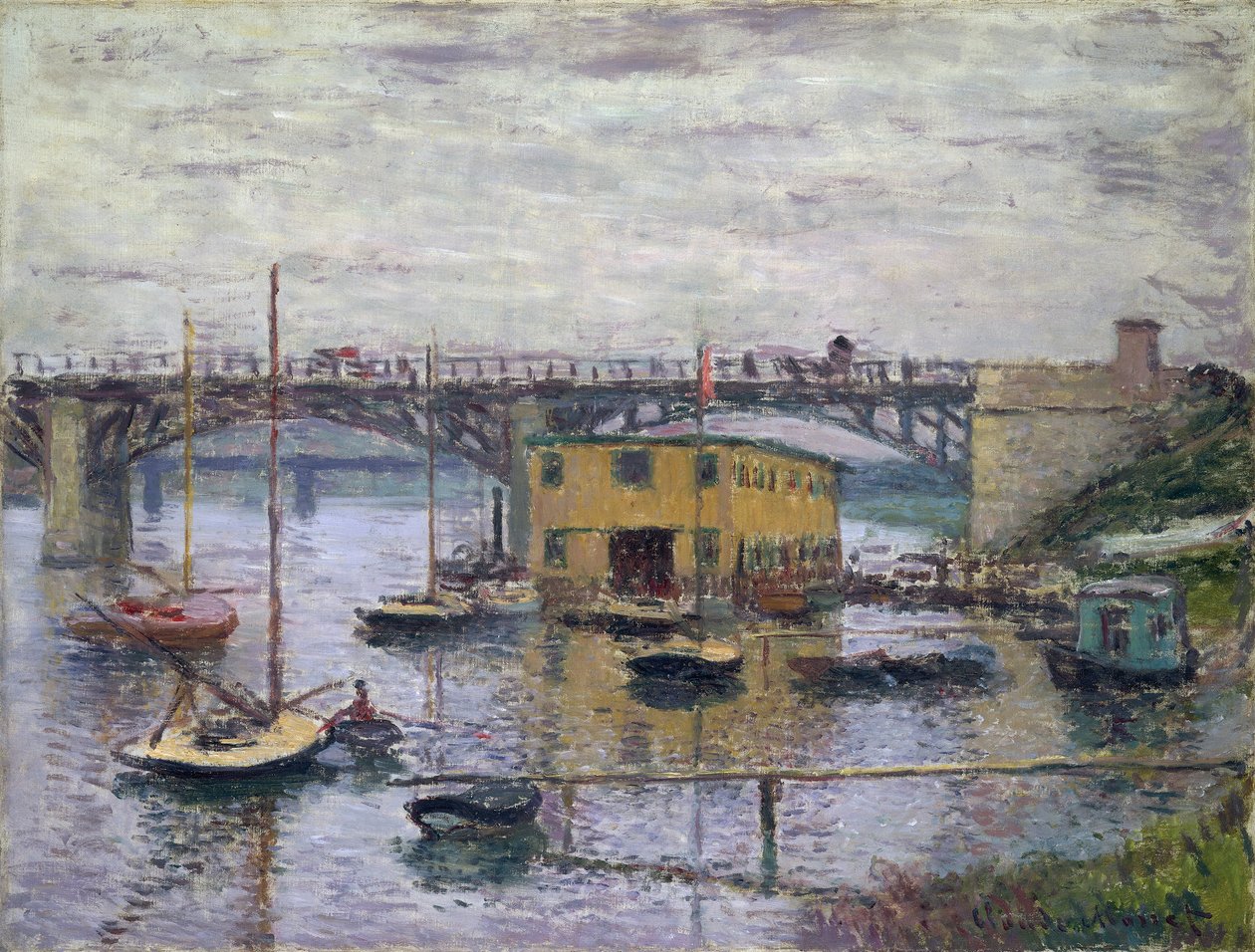 Brücke bei Argenteuil an einem grauen Tag von Claude Monet