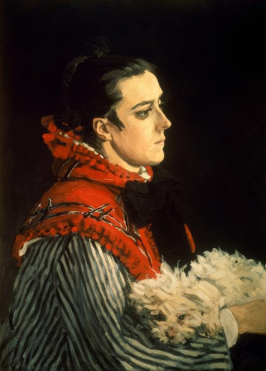 Camille mit kleinem Hund von Claude Monet