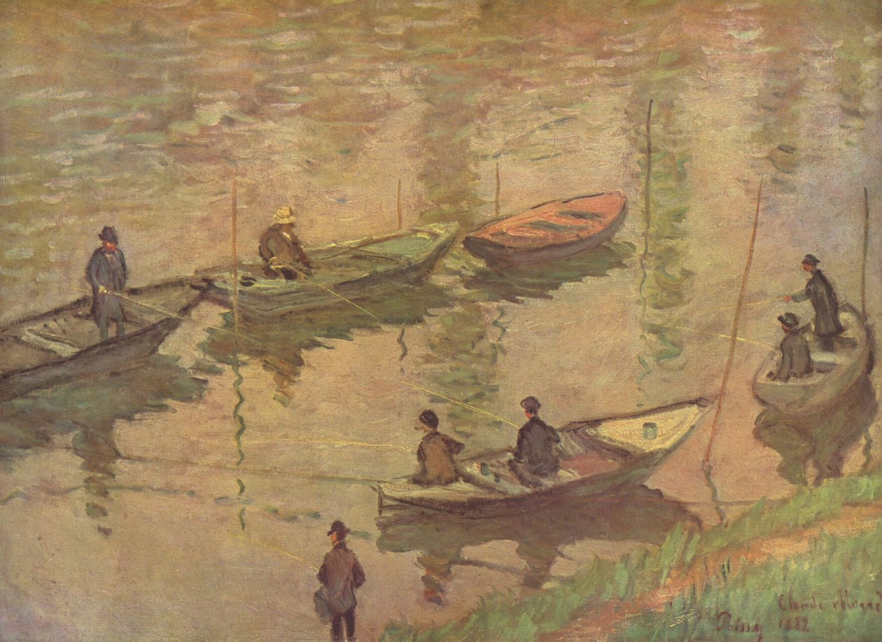 Fischer auf der Seine bei Poissy von Claude Monet