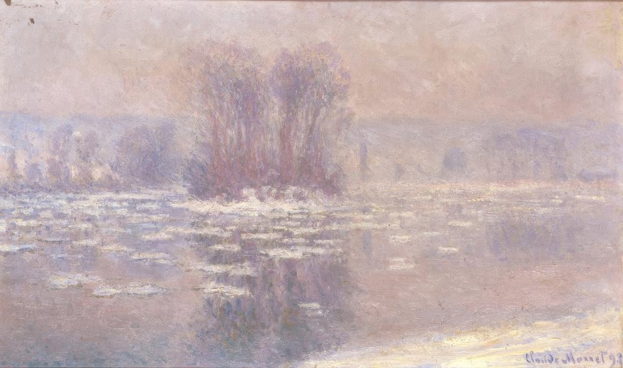 Eisschollen bei Bennecourt von Claude Monet