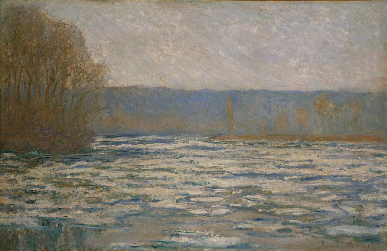 Eisbruch auf der Seine bei Bennecourt von Claude Monet