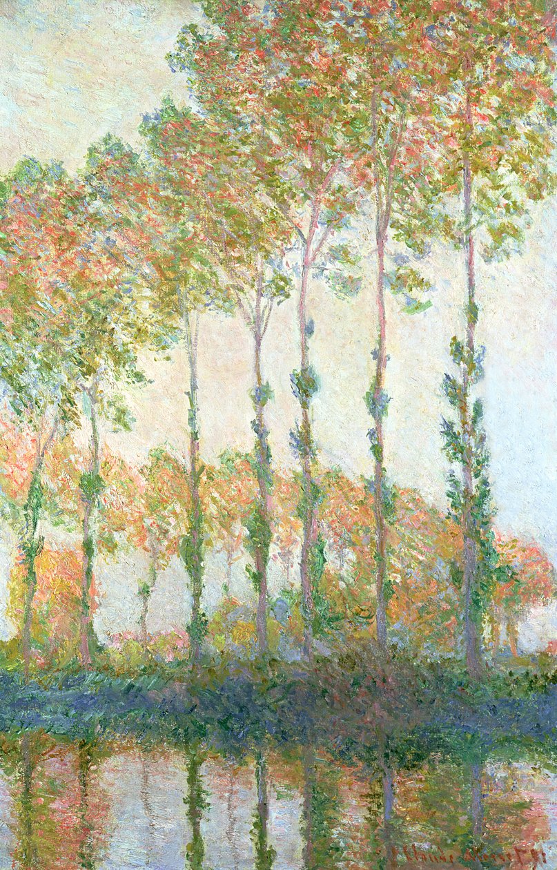 Pappeln am Ufer der Epte, Herbst, 1891 von Claude Monet