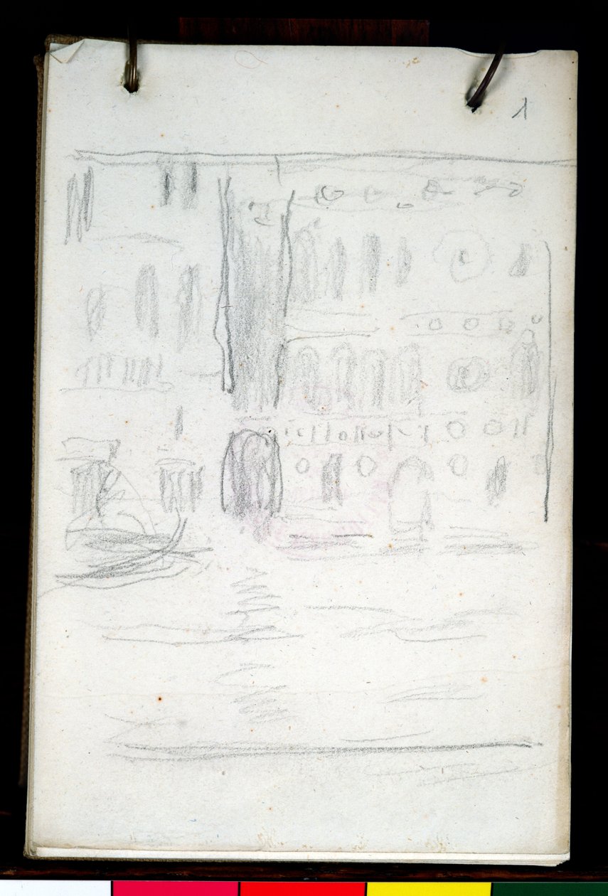Skizze des Palazzo Dario von Claude Monet